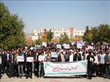 تجمع دانشگاهیان دانشگاه شهید مدنی آذربایجان در محکومیت سلسله اهانتها به ساحت مقدس پیامبر اسلام(ص)